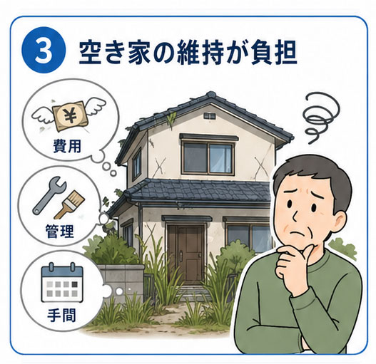 空き家のまま維持するのが不安・負担